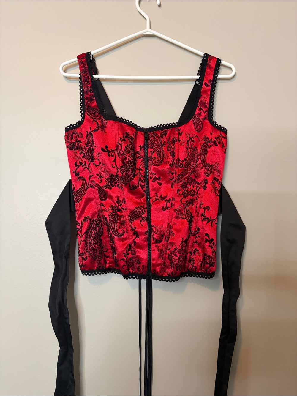 Shirley of Hollywood Paisley print Corset